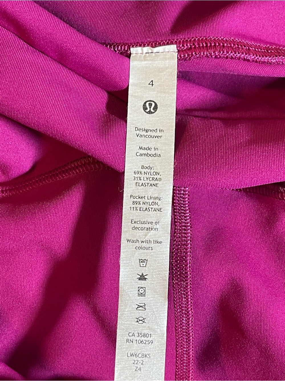Lululemon Swift Speed High Rise Crop Leggings Magenta Pink 21” Size 4 Running - Picture 8 of 10